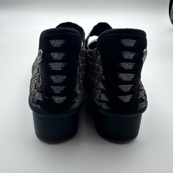 Bernie Mev Women’s Criss Cross Metallic Mary Jane Wedges Shoes Gold Size 7.5 - Picture 3 of 8